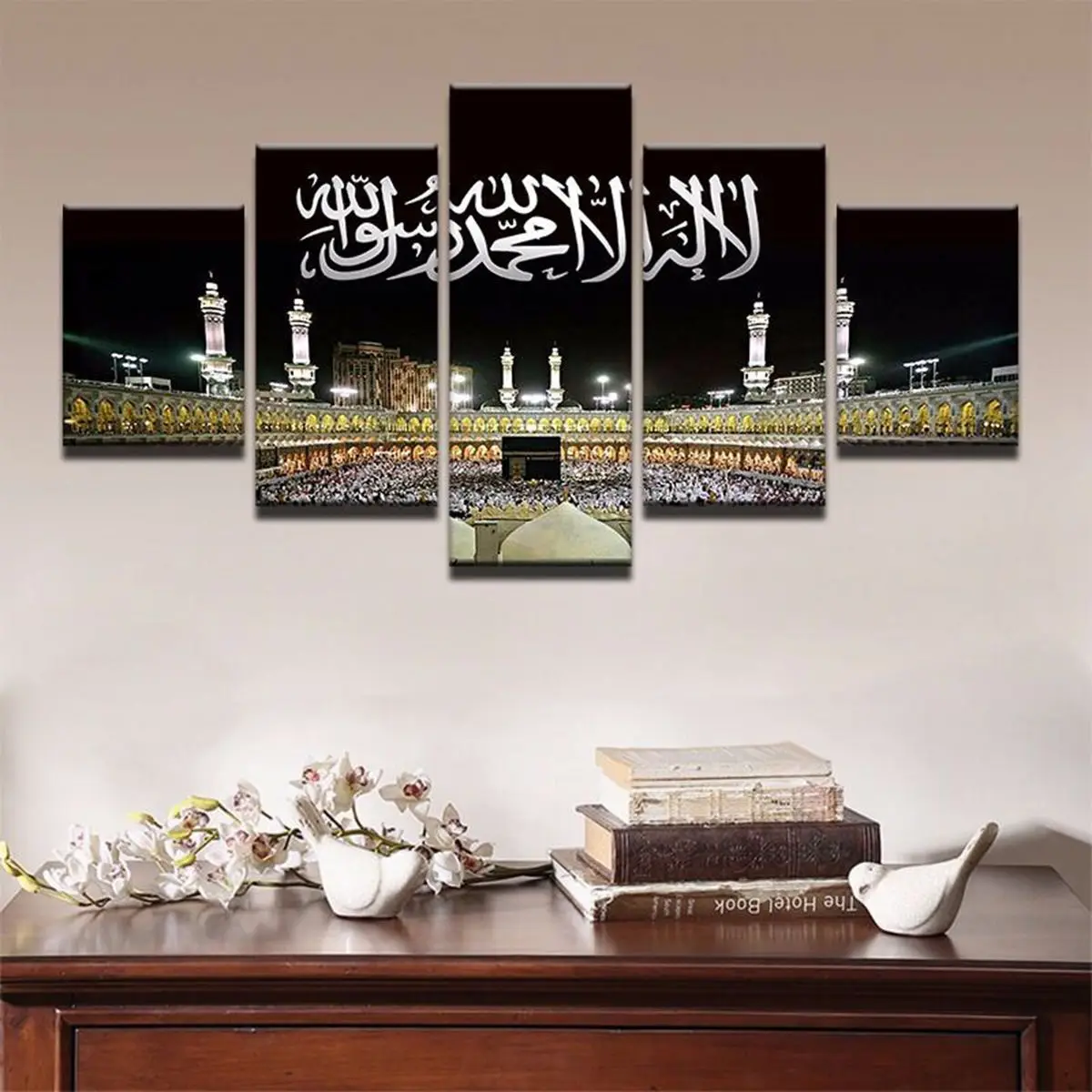 

5pcs Canvas Print Mecca Hajj Islamic Muslim Wall Art Picture Modern Decorative Poster Abstract Paintings Home Decor no frame