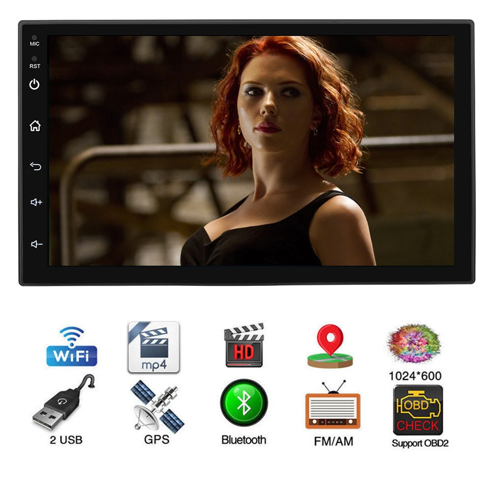 

7" Android 8.1 Car No DVD Player Bluetooth Multimedia Car Audio Stereo MP5 Player 2 DIN Touch Screen Universal GPS Navigation