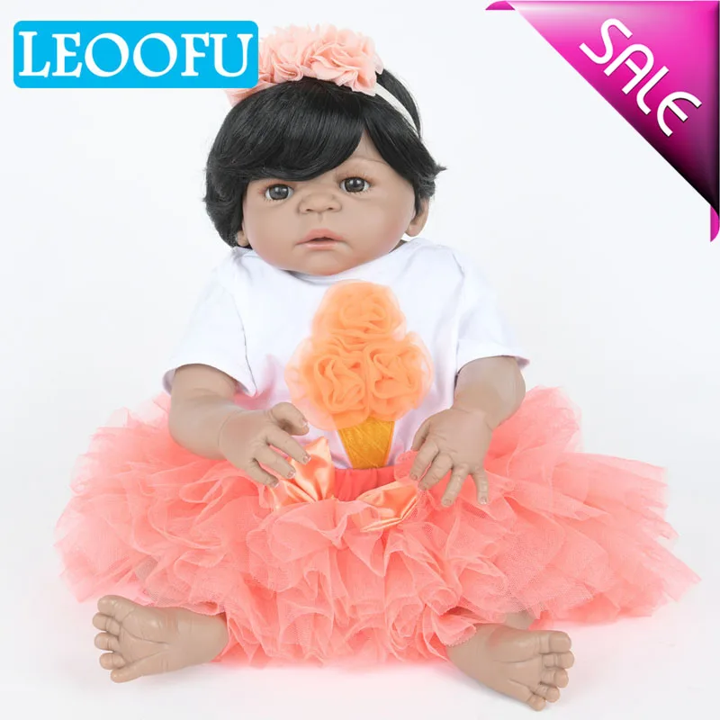 LEOOFU 55 см 22 дюймов силиконовые reborn baby doll Реалистичного Детские игрушки сна куклы реалистичные Мини bebe Кукла реборн игрушки для детская