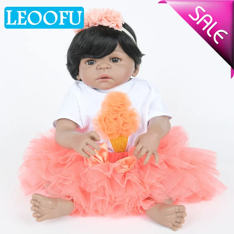LEOOFU 55 см 22 дюймов силиконовые reborn baby doll Реалистичного Детские игрушки сна куклы