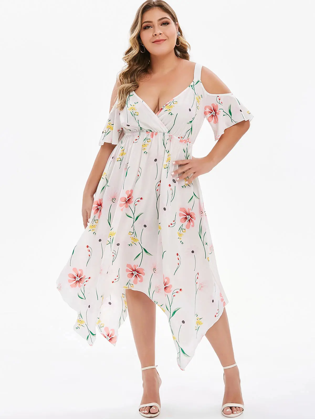 Wipalo размера плюс с коротким рукавом летнее пляжное платье в стиле бохо с открытыми плечами платье с платком цветочный принт женское платье Vestidos Femme - Цвет: White