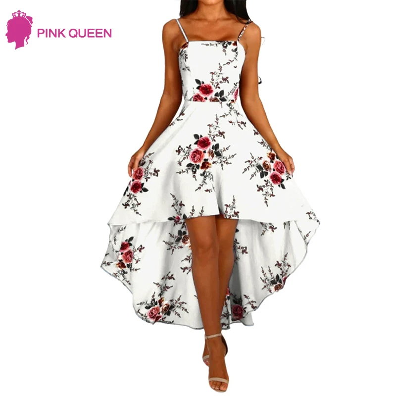 Pink Queen Flower Dress Summer Short ...