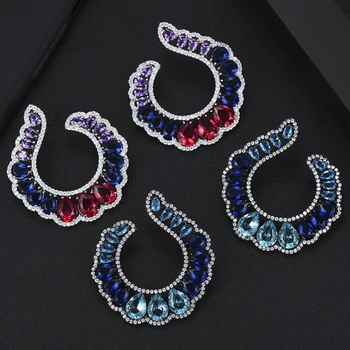 

missvikki Bridal Women's Fashion Earrings Rhinestone Paved Full AAA Cubic Zirconia Women Girl Prom Party Night Out Jewelry