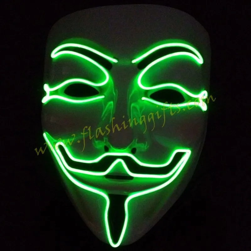 Halloween Mask LED Mask Light Up Party Masks V for Vendetta Cosplay Mascara Horror Mascarillas Glow In Dark Masque