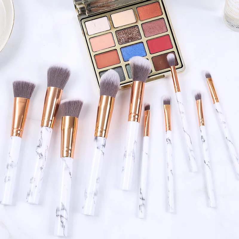 

10 marble makeup brush set beginners makeup tools makeup brush is not easy to fade hair brush