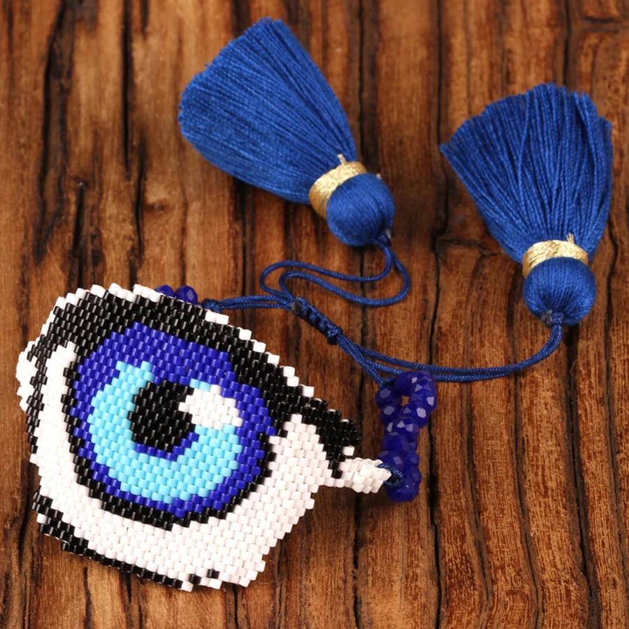 Дешево Модные нежные бусины браслет сглаза браслеты MIYUKI браслеты женские ручной работы ткацкий станок вдохновляющие украшения подарки дропшиппи...