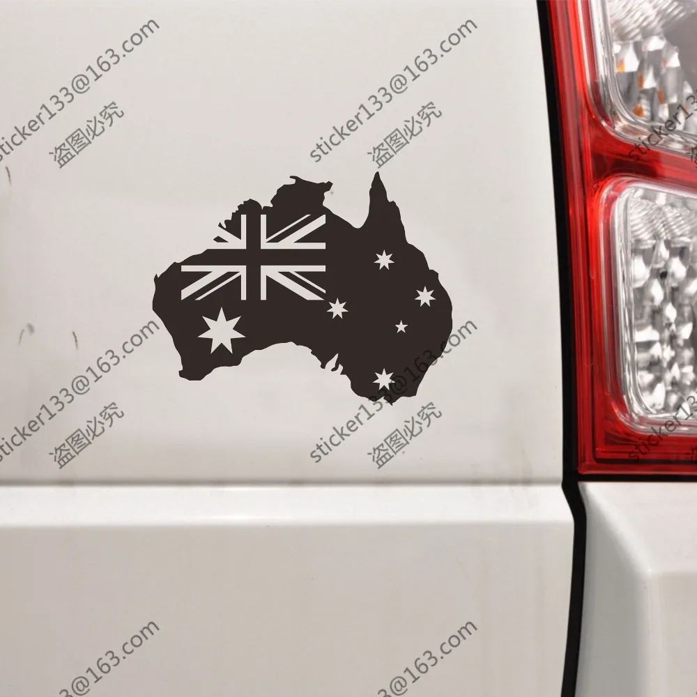 Flag and Map of Australia Australian Outline Car Decal Sticker Vinyl ,choose your size and color