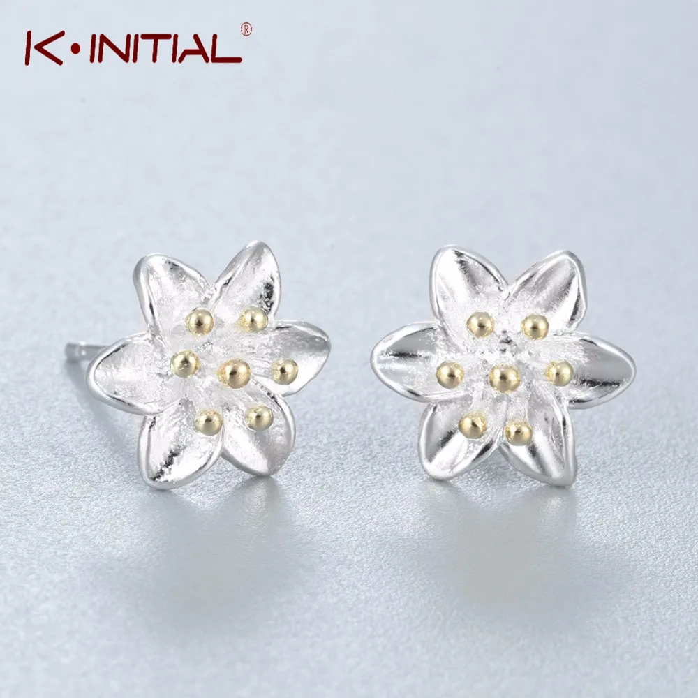 925 Sterling Silver Dazzling Blossom Stud Earrings for Women Sterling Silver Jewelry Bijoux