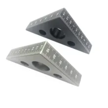 Règle d'angle en alliage d'aluminium, règle triangulaire métrique de 45 degrés, outil multifonctionnel pour menuiserie carrée