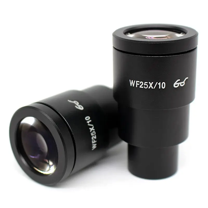 

2PCS High Eye-point Wide Field WF25x/10 mm Microscope Eyepiece Optical Lens with Mounting Size 30 mm for Stereo Microscope