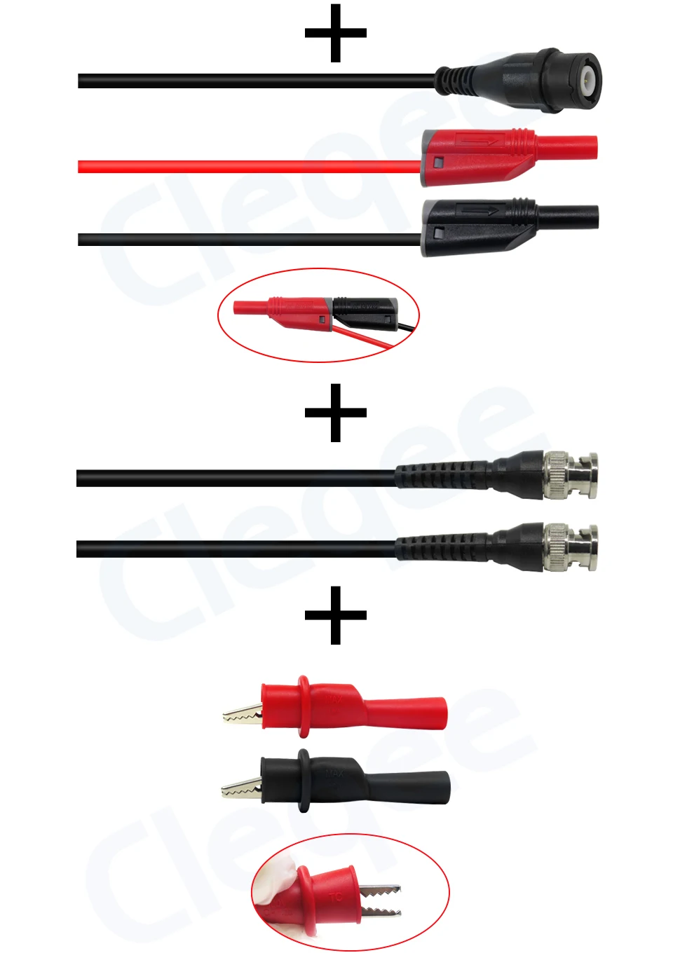 Cleqee P1600C/D/E/F 18 en 1 enchufable sonda de prueba kit de sonda IC gancho de prueba Fluke BNC-cable de prueba