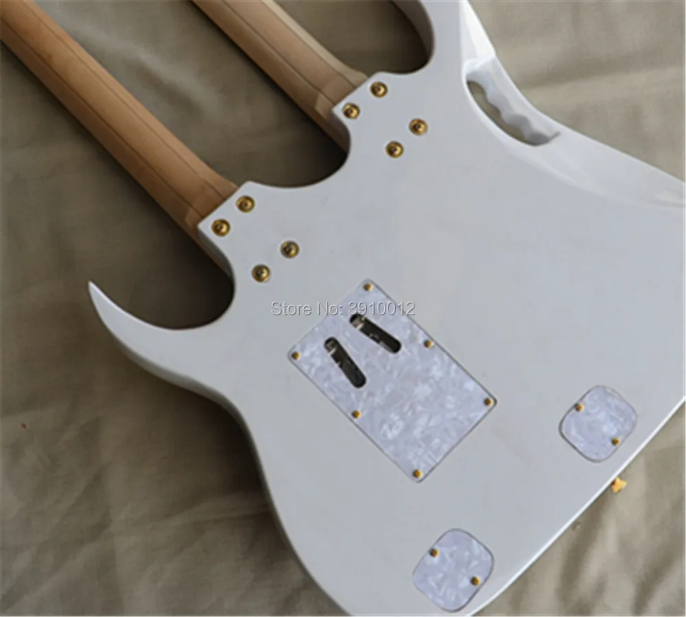 

double necks Electric Guitar 12string + 6 sring with purple mirror top gold hardwares black hardcore