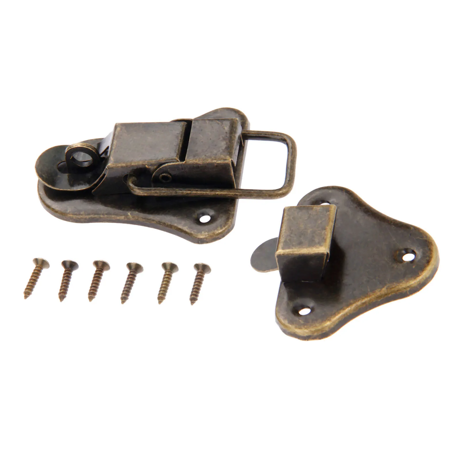 DRELD 95*52mm Antique Jewelry Wooden Box Hasps Drawer Latches