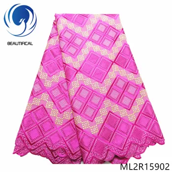 

BEAUTIFICAL african voile lace fabrics High quality cotton swiss lace nigerian fabric 5yards/lot free shipping ML2R159
