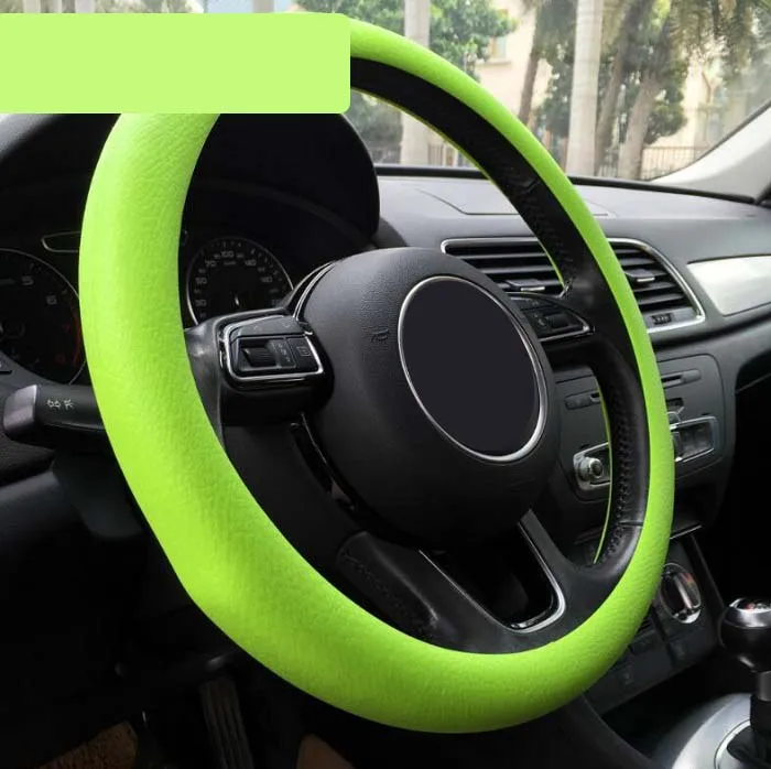 

rete 32-36/36/38cmcm Universal Car Steering Wheel Cover decoration antislip breathable fashion silicone elastic candy color Wh