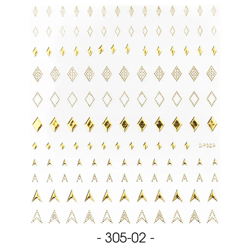 1 лист 3D наклейки для золотых ногтей наклейки для ногтей металлические украшения для ногтей Маникюрные наклейки для ногтей - Цвет: 305-2