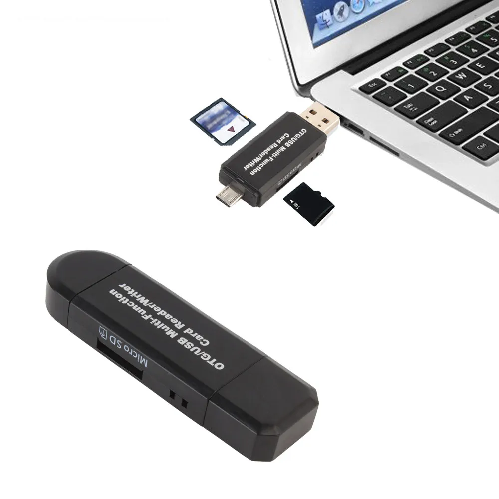 Vovotrade 3 в 1 Multi-функция чтения карт SD карты TF триплет OTG Smart card reader адаптер для Macbook Pro Прямая