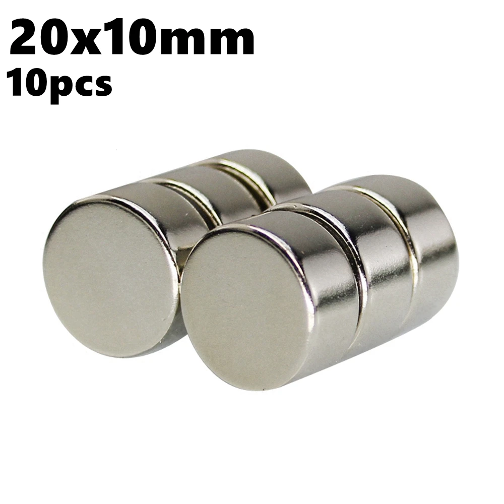 

Powerful Magnetic Cylinder Magnet Disc 20mm x 10mm N35 Rare Earth NdFeb 10pcs 20*10 Round Neodymium Magnets Sheets