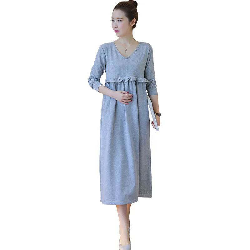 Robes à manches longues pour femmes enceintes | Robe de maternité, vêtements d'alimentation, vêtements d'allaitement, de grossesse, collection automne et hiver