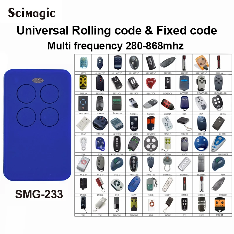 

CAME DOORHAN HORMANN SOMFY FAAC DITEC PUJOL electric garage gate door controller remote transmitter Multi frequency 280-868mhz