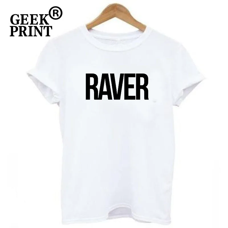 Женские топы футболка с принтом RAVER женская для танцев SWAG EDM Топ Fangirl IBIZA DJ подарки