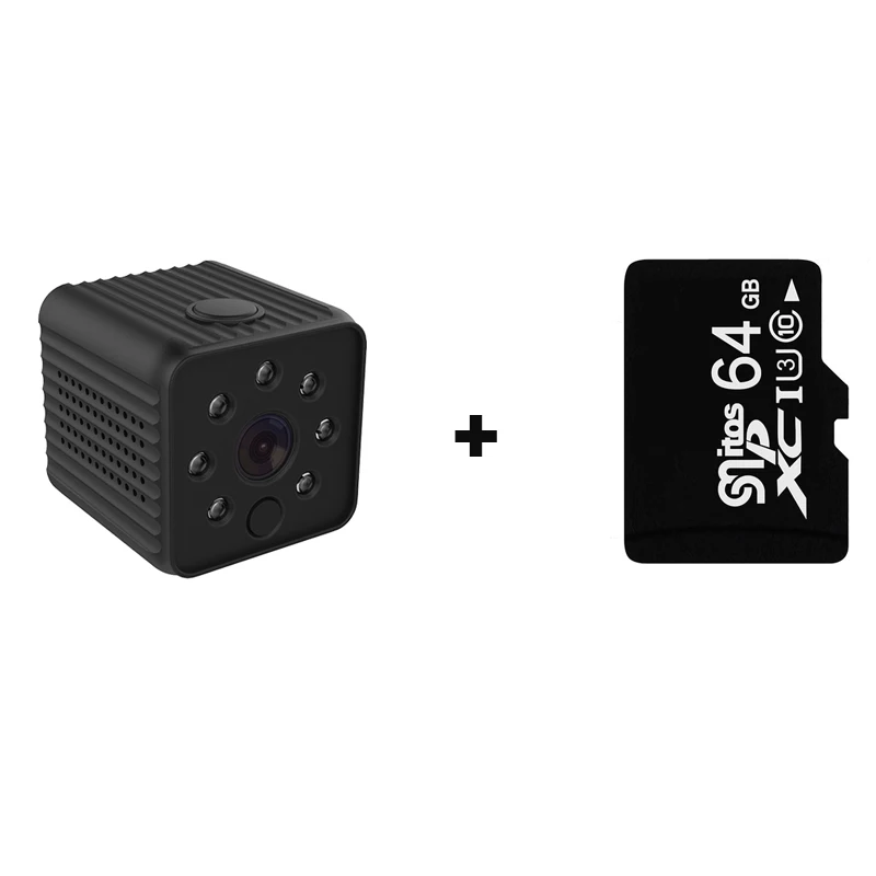 HD 1080P мини-камера wifi Беспроводная ip-камера ночного видения маленькая микро-камера цифровая видеокамера Детская безопасность домашняя dvr камера wifi ПК-совместимая камера - Цвет: With 64G TF Card