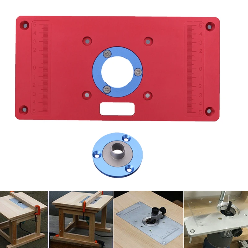 Aluminum Router Table Insert Plate w/ 2 Router Insert Rings For Woodworking Benches Router RT0700C
