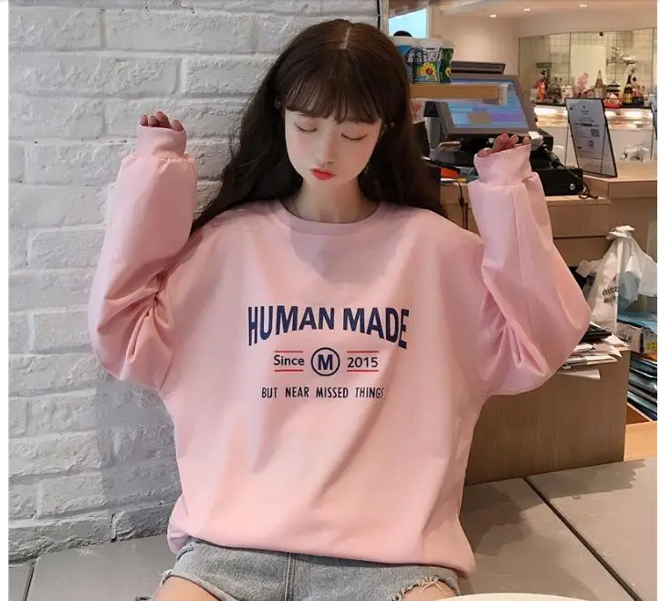 Осенняя Толстовка Femme корейский стиль Ulzzang Harajuku тонкие свободные толстовки женские повседневные Пуловеры с длинными рукавами толстовки Топы