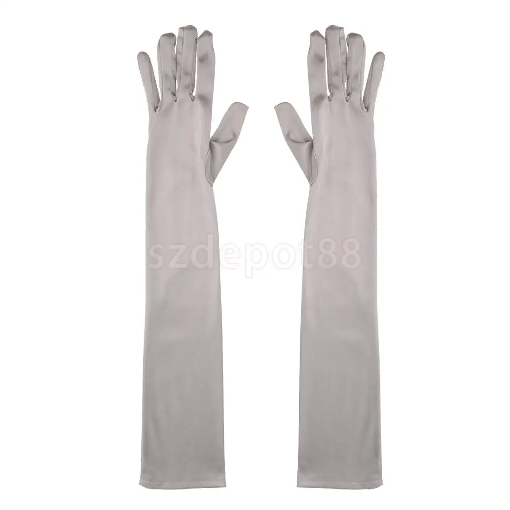 1 Pair Fashion Woman Satin Arm Elbow Long Gloves Wedding Bridal Evening Party Prom Opera Costume