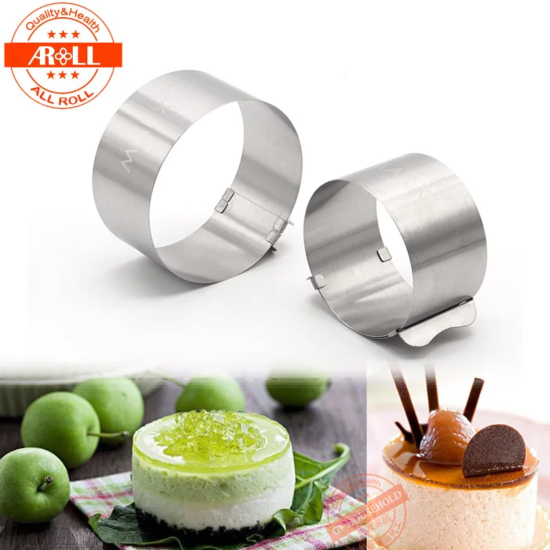 6 10cm Adjustable Baking Mousse Cake Mold Mould Ring Stainless Steel Mini Mousse Mould Bakeware