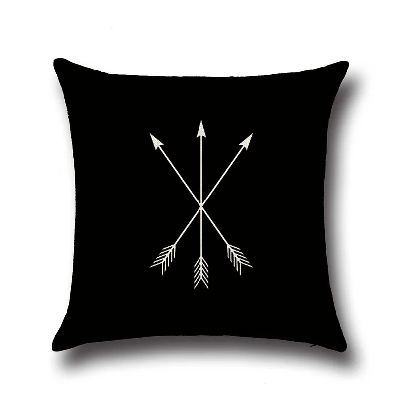 Pillow Case Black And White Pattern Pillowcase Cotton Linen
