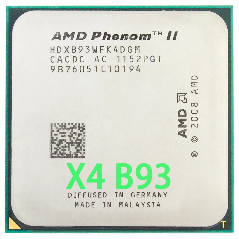 Процессор AMD Phenom II X4 B93 четырехъядерный процессор (2 8 ГГц/6 м/95 Вт/2000 ГГц) разъем am3 am2