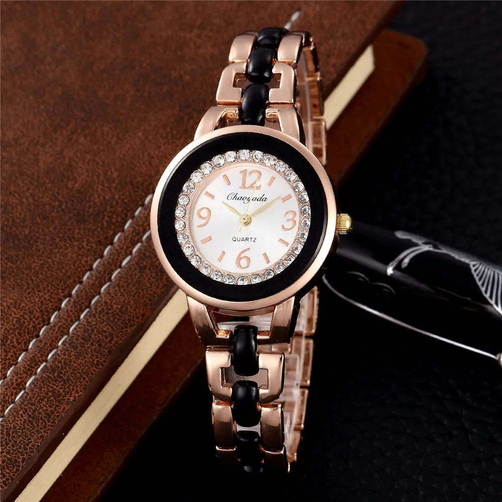 

Women's Luxury Watch Diamond Full Metal Stainless Steel Rose Gold Bracelet Watch Jewelry Clock jam tangan casual dress watches