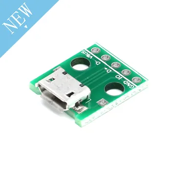 

10pcs Mini Micro USB To DIP 2.54mm Adapter 5pin Female Connector Module Board Panel Female 5-Pin Pinboard B Type PCB