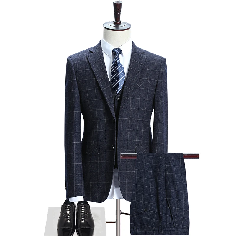 2017 Новый стильный костюм Мужская Высококачественная в полоску свадебные костюмы