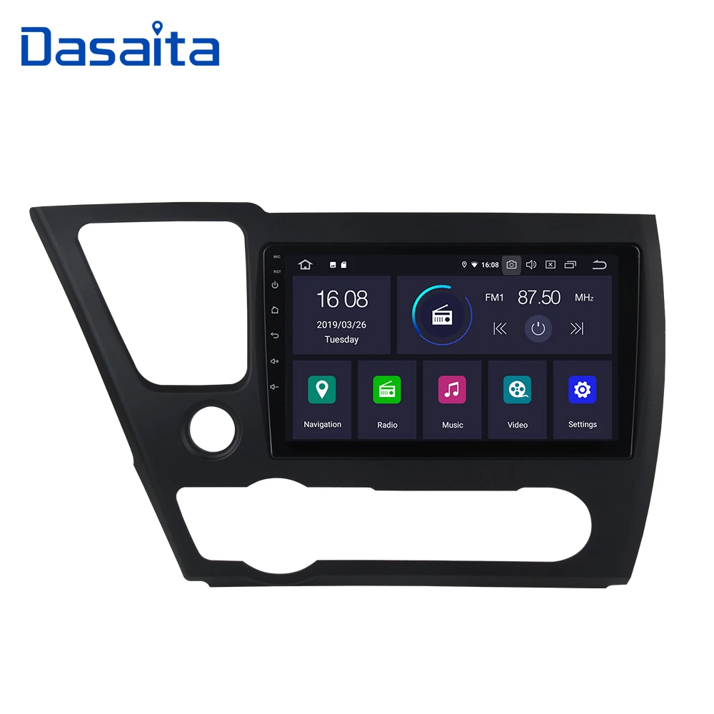 Clearance Android 9.0 Car 1 din car audio for Honda Civic 2013 2014 2015(US VERSION )GPS MP3  WIFI  Car Radio Bluetooth 9" IPS 1