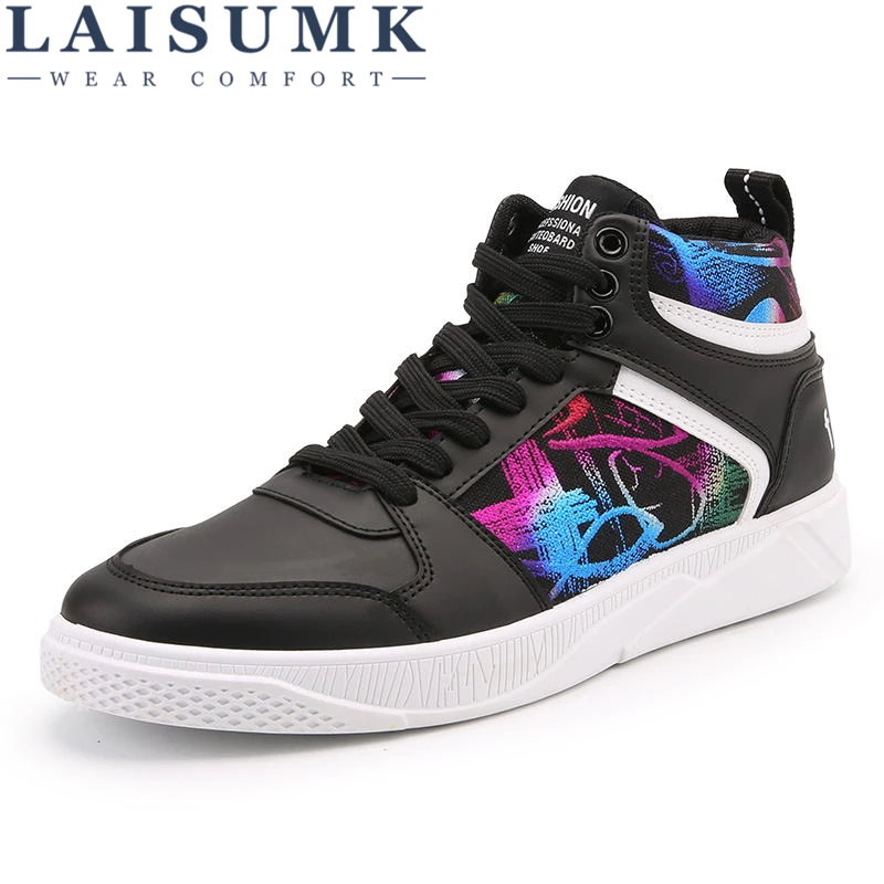 

2019 LAISUMK Men Casual Shoes Spring Autumn New Lace-up Style Fashion Trend Suede Flat Breathable Rubber Youth Shoes Man