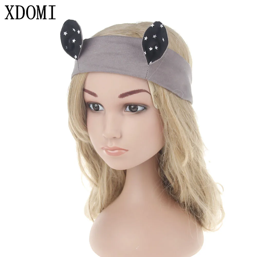Fashion Design Kids Headbands Elastic Cat ear Hair Band Handmade solid