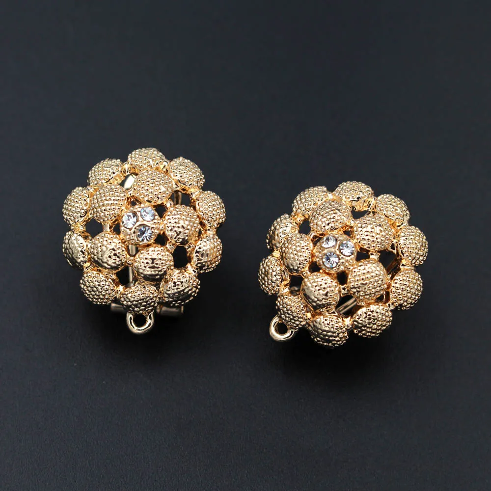 

Stud Clip Earrings Post Filigree Flower Base w/ Loop Hanger Paved CZ DIY Findings Accessories Indonesian Wedding Jewelry Making