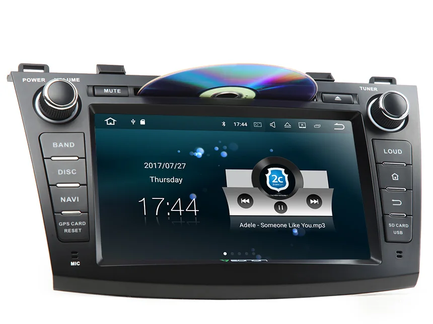 Discount 8"Android 7.1 Car Stereo DVD GPS Navigation For Mazda 3 2010 2011 2012 2013  Touch Screen Head Unit Quad Core 2GB RAM 16GB ROM 3