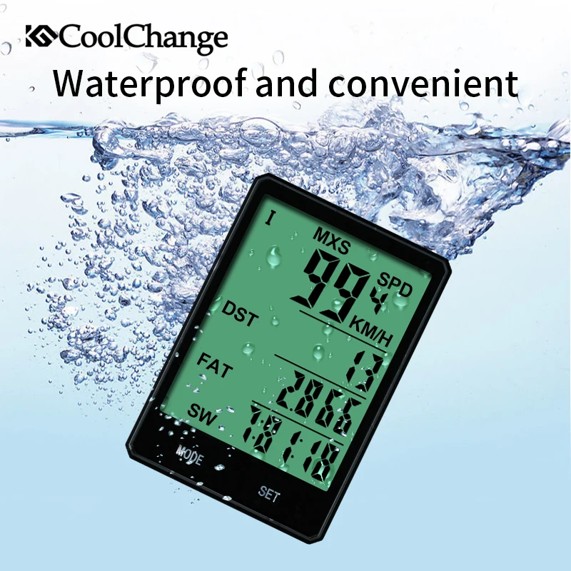 CoolChange 2 8 ''большой экран велосипедный компьютер непромокаемый беспроводной