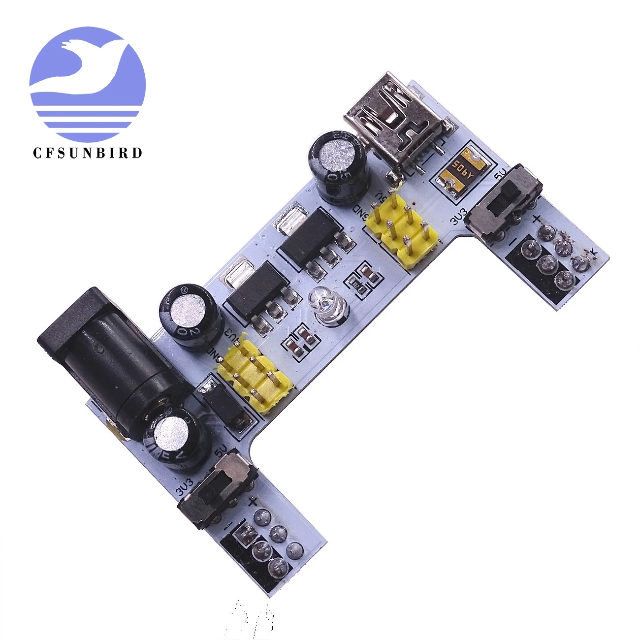 bread board dedicated power supply module 2 way 5V / 3.3Vin Integrated