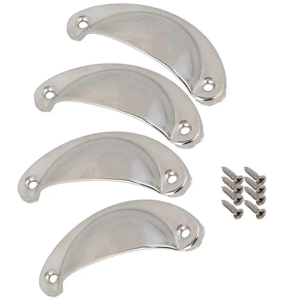 

Pack Of 4 83x35mm Semicircle Silver Color Iron Vintage Cupboard Cabinet Drawer Pull Knobs Handle With Smooth Surface
