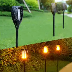 96 Светодиодный светодиодный Светодиодный светильник с солнечным пламенем, водонепроницаемый газон, танцы, мерцающий фонарь, открытый
