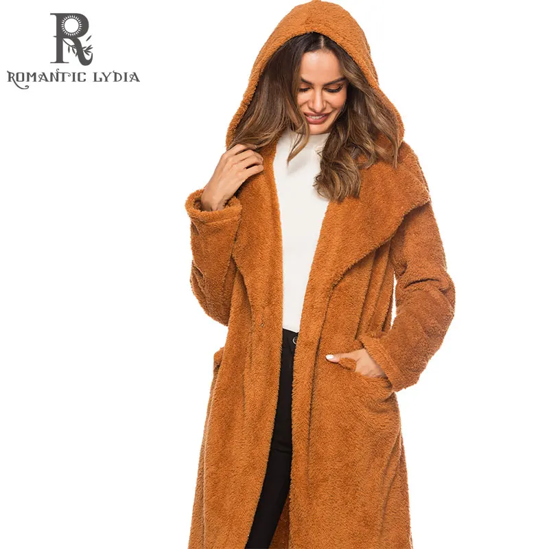 

Soft Faux Fur Coat Women 2018 Autumn Winter Warm Fur Jacket Female Plush Overcoat Casual Outerwear