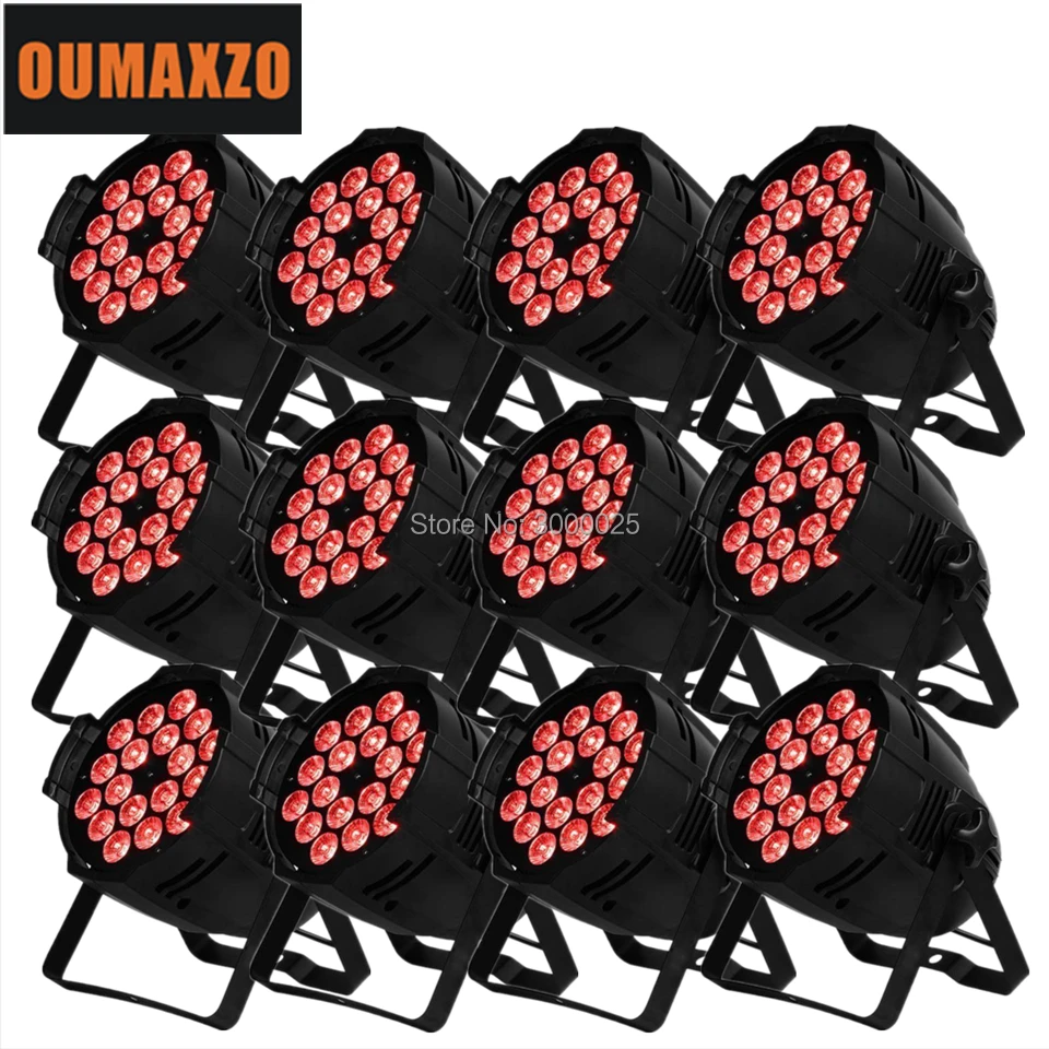 

12pcs/lot OUMAXZO Rgbwa 5in1 18*15w Led Mini stage Flat Par Light 18x15 wash 64 par can led par light