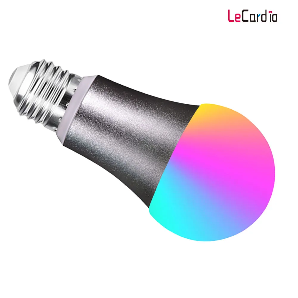 New E27 E26 B22 WiFi Bulb LED Smart Home Light Bulb RGBW Wake Up Lamp Multicolor Dimmable Compatible Alexa Google Assistant