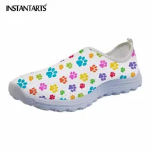 Instantarts летние сетчатые балетки Для женщин Мода для ног принт слипоны тапки Обувь дамы Обувь для девочек дышащие Обувь для прогулок женские