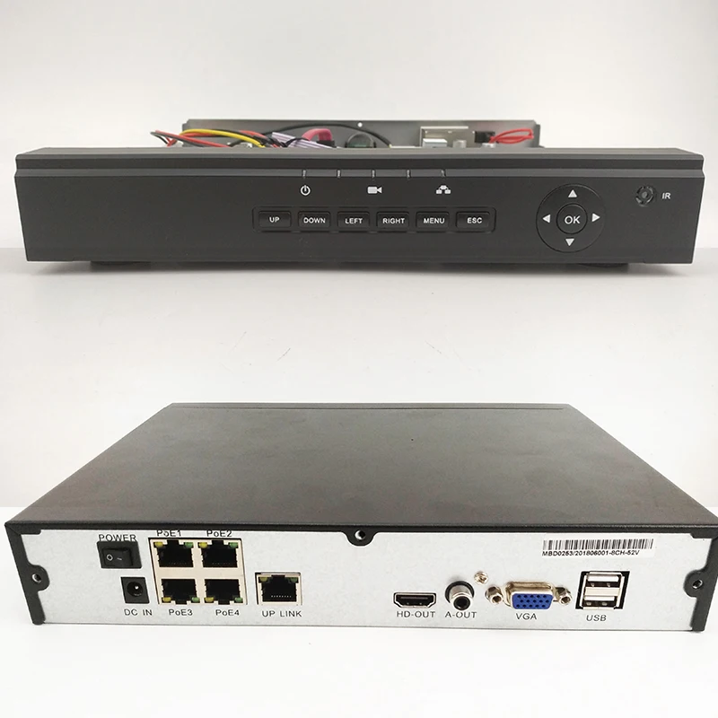 4 канальный сетевой видеорегистратор 5 МП 4POE H.265|Видеорегистратор для