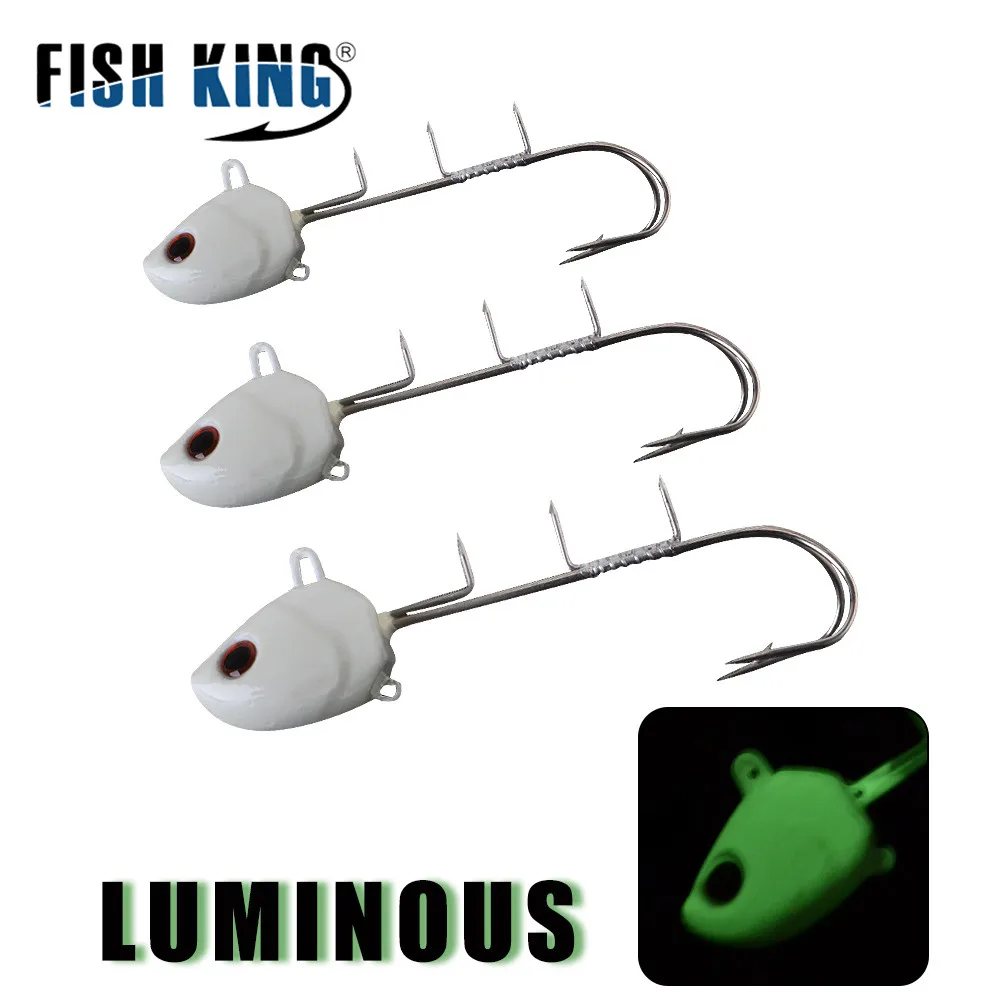 

FISH KING Fishing lure 1PC Luminous Hard Lure Jig Head Hook Lure Lead Jig Heads Fishing Tackle Fishing Accessories Pesca Peche